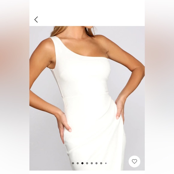 Marissa Asymmetrical  White One-Shoulder Dress Midi - Picture 3 of 7